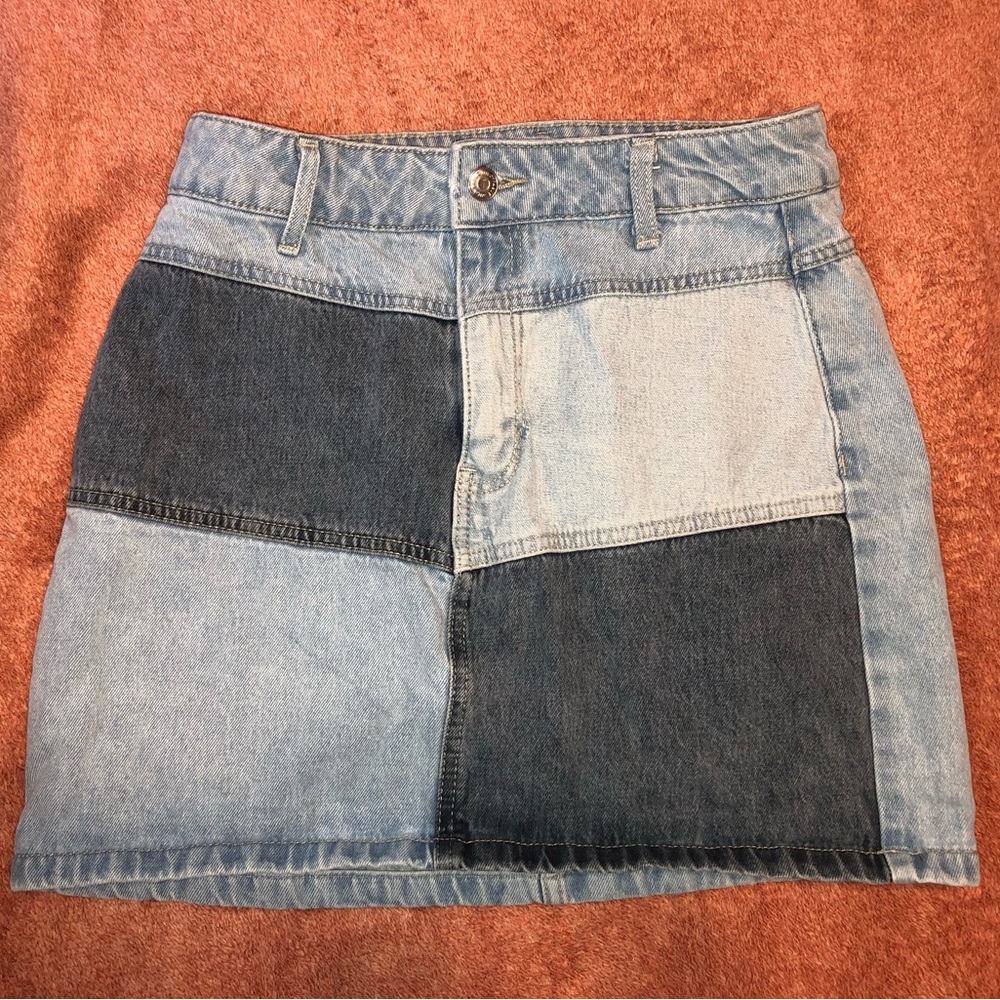 Denim mini skirt
